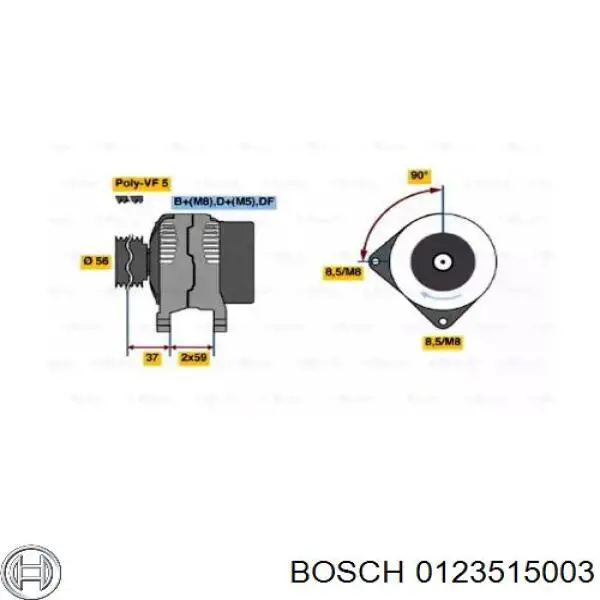 0123515003 Bosch генератор