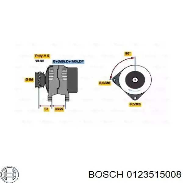 Генератор 0123515008 Bosch