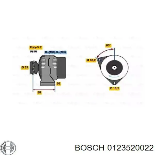 Генератор 0123520022 Bosch