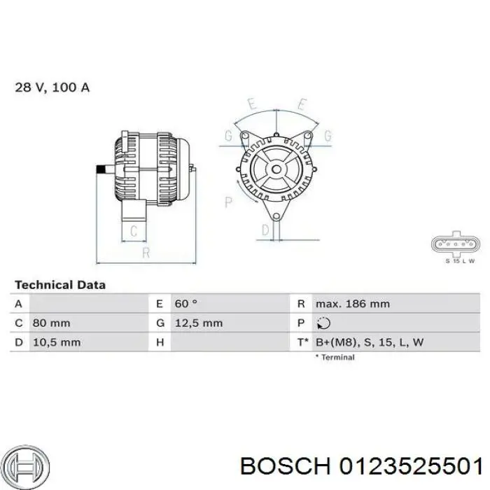 0123525501 Bosch генератор