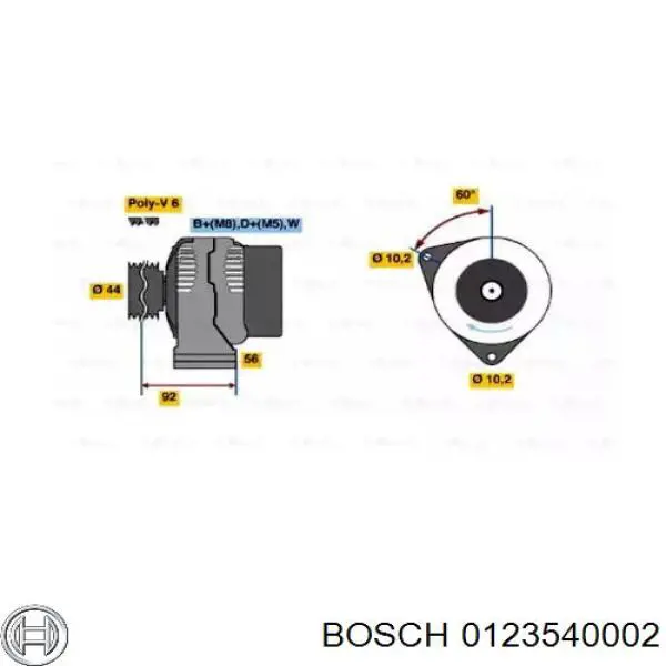 0123540002 Bosch генератор