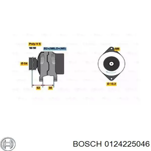 0124225046 Bosch генератор