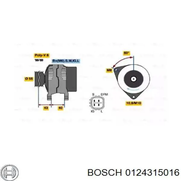 0 124 315 016 Bosch генератор