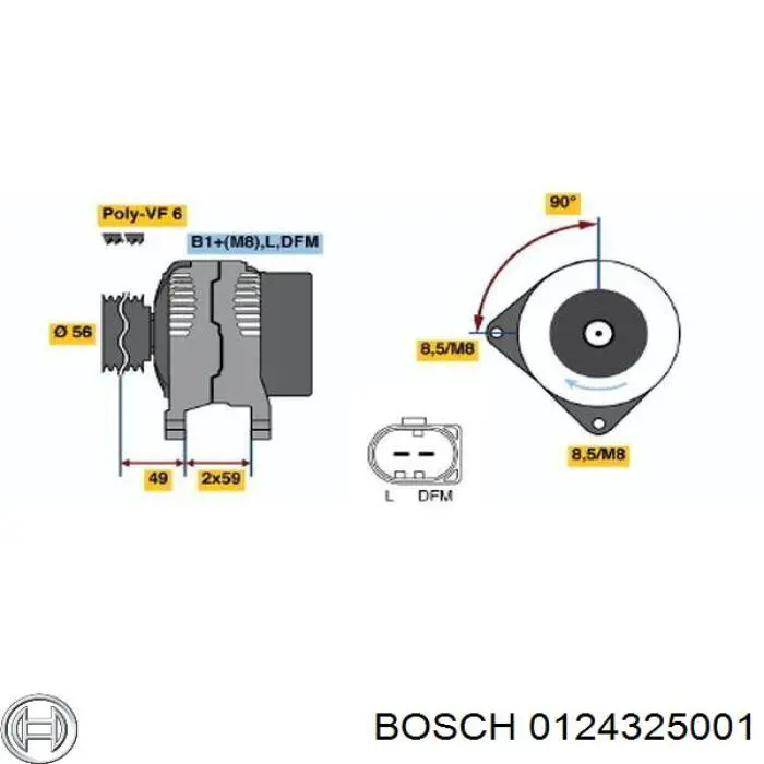 Генератор автомобиля Bosch 0124325001