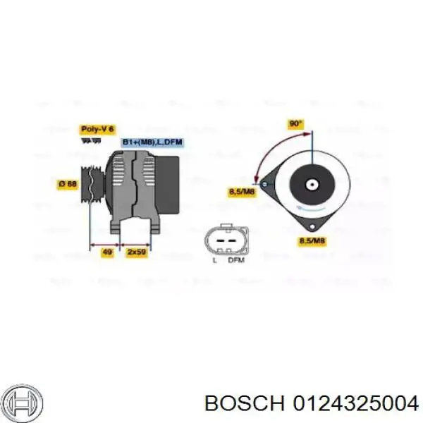 Генератор автомобиля Bosch 0124325004