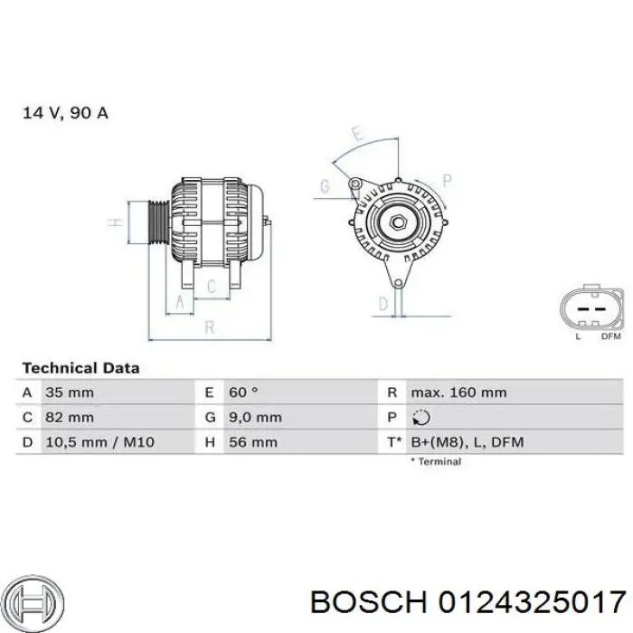 0124325017 Bosch Генератор автомобильный