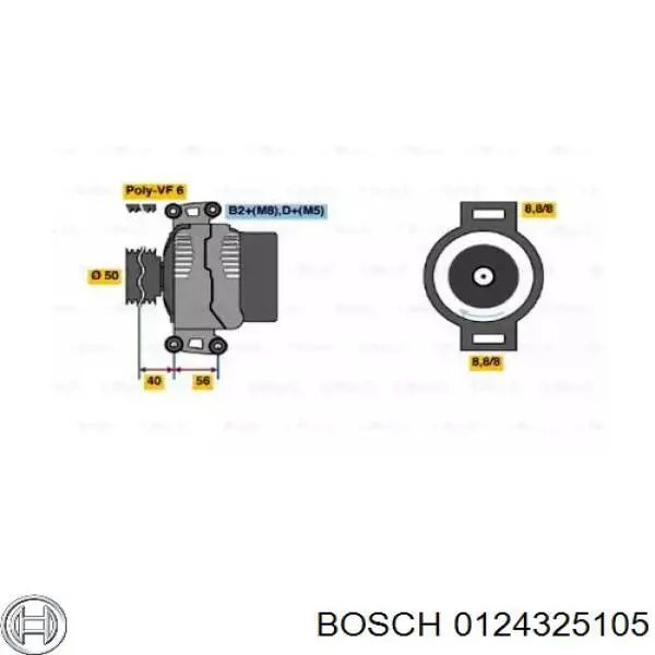 Генератор 0124325105 Bosch