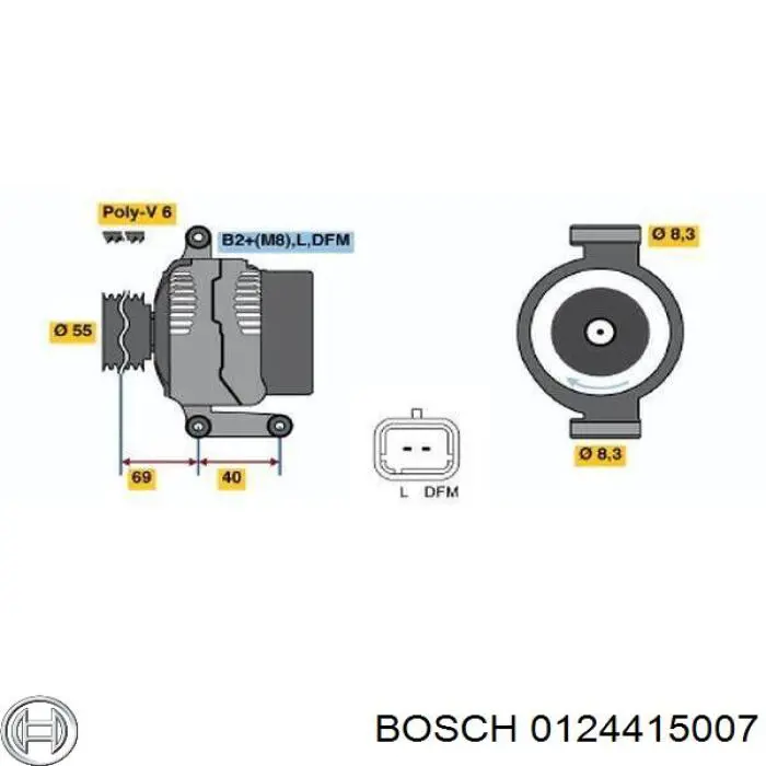 Генератор автомобиля Bosch 0124415007