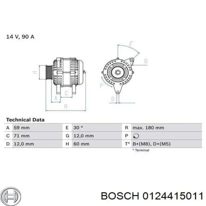 Купить 0124415011 Bosch Генератор