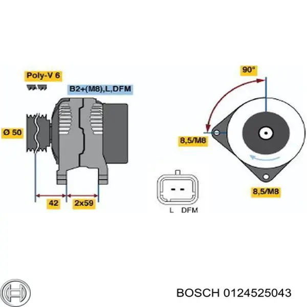 Генератор 0124525043 Bosch