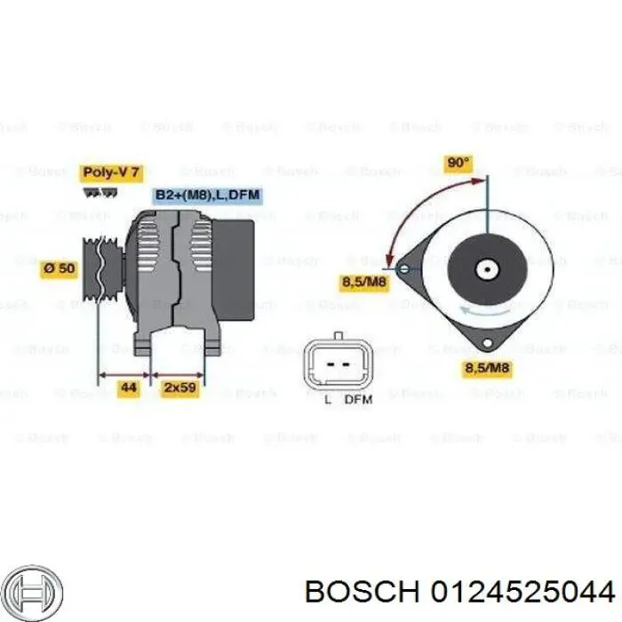 Автомобильный генератор Bosch 0124525044 цена, от 162.06 USD