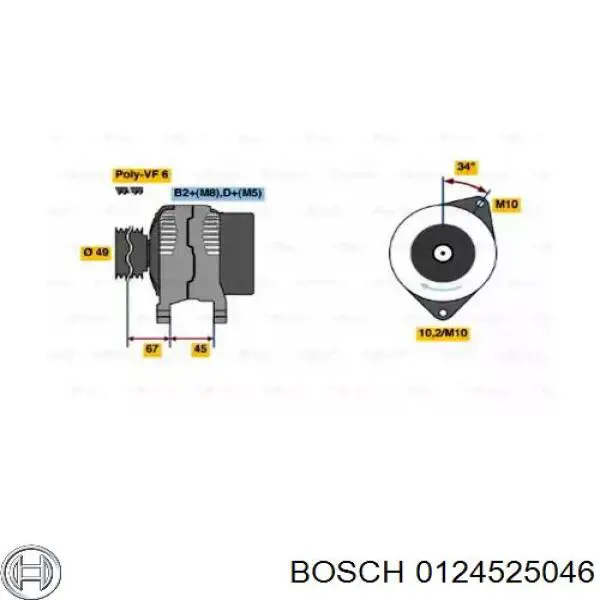 Генератор 0124525046 Bosch