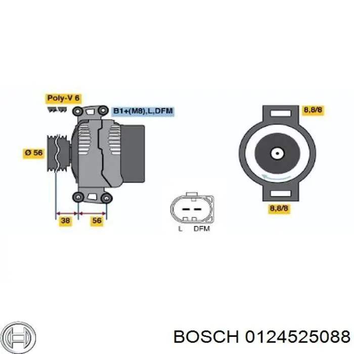 Генератор автомобиля Bosch 0124525088