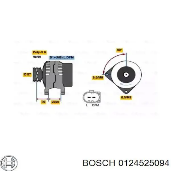 Генератор 0124525094 Bosch