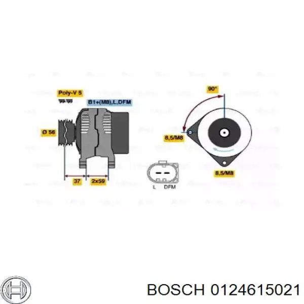 Генератор 0124615021 Bosch