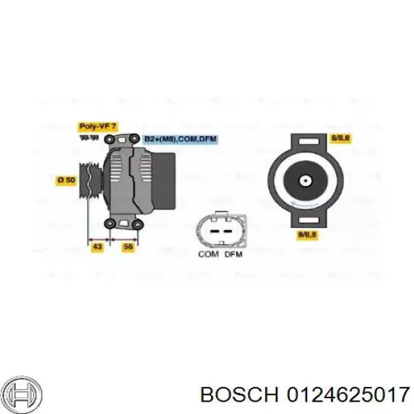 Генератор 0124625017 Bosch