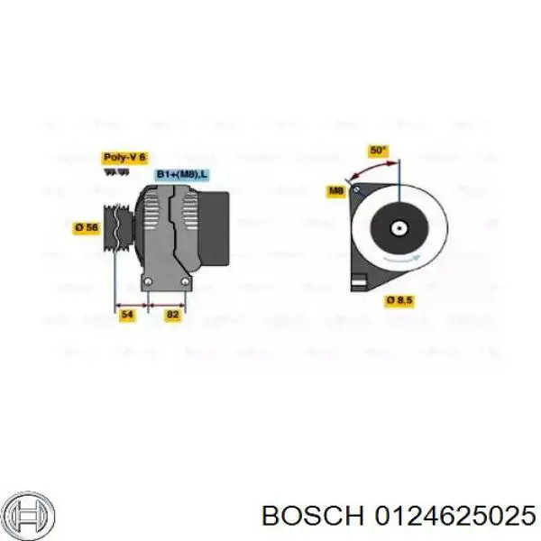 Генератор 0124625025 Bosch