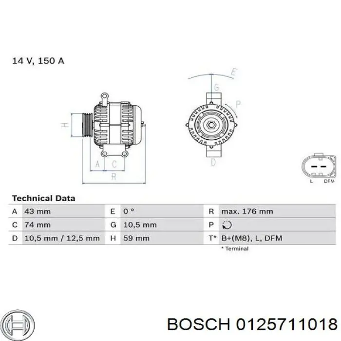 0125711018 Bosch Генератор автомобильный