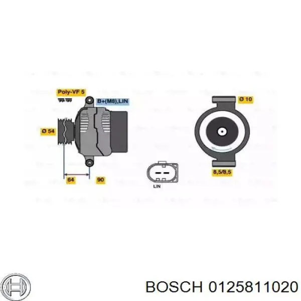 Генератор 0125811020 Bosch