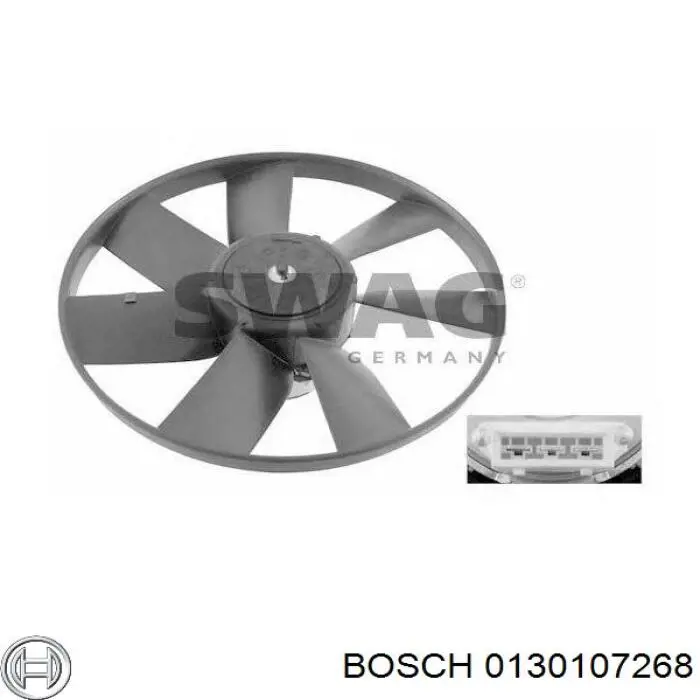 Электровентилятор охлаждения в сборе (мотор+крыльчатка) Bosch 0130107268
