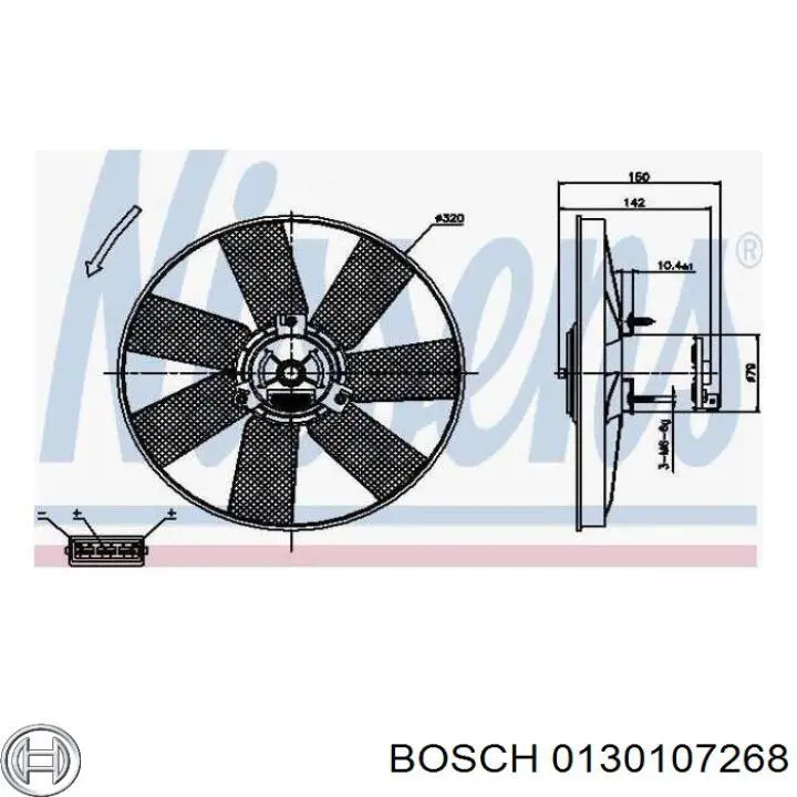 Электровентилятор охлаждения в сборе Bosch 0130107268 цена, от 37.48 USD