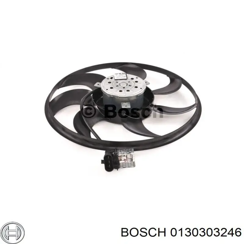 0130303246 Bosch difusor do radiador de esfriamento, montado com motor e roda de aletas
