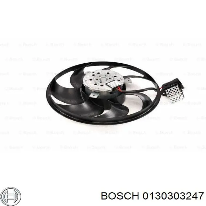 0130303247 Bosch ventilador elétrico de esfriamento montado (motor + roda de aletas)