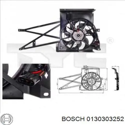 Электровентилятор охлаждения в сборе Bosch 0130303252 цена, от 126.69 USD