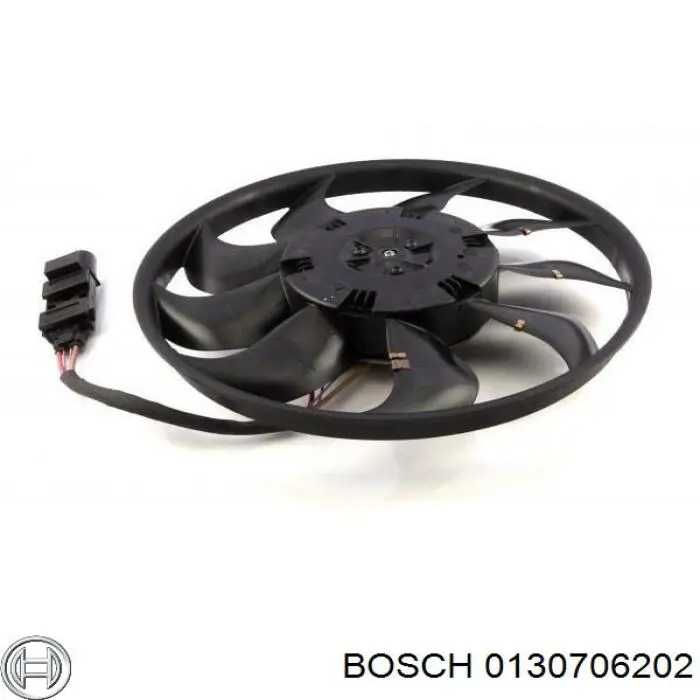 0130706202 Bosch ventilador elétrico de esfriamento montado (motor + roda de aletas direito)