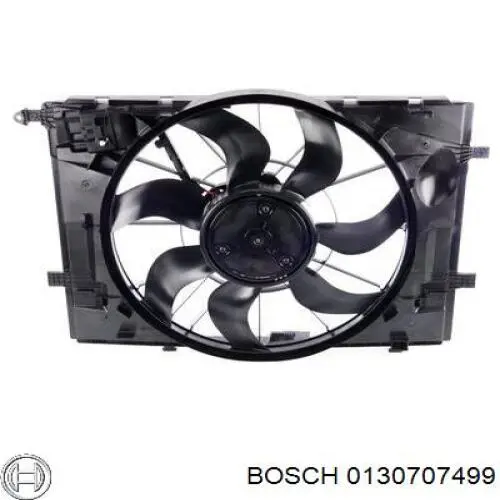 0 130 707 499 Bosch difusor do radiador de esfriamento, montado com motor e roda de aletas