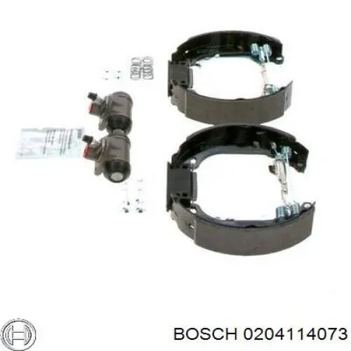 Купить 0204114073 Bosch Колодки тормозные задние барабанные, в сборе с цилиндрами, комплект