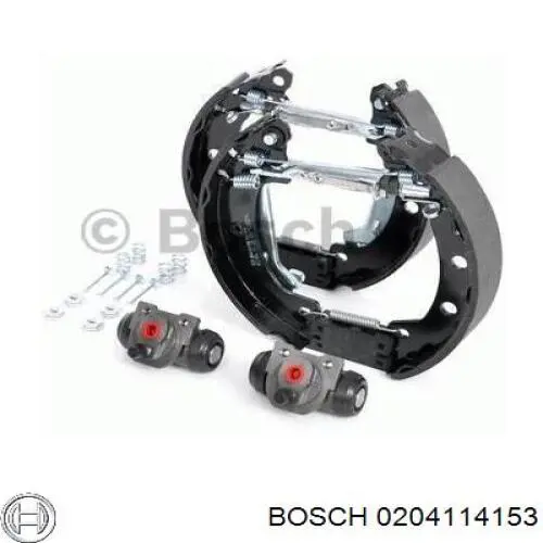 0 204 114 153 Bosch колодки тормозные задние барабанные, в сборе с цилиндрами, комплект