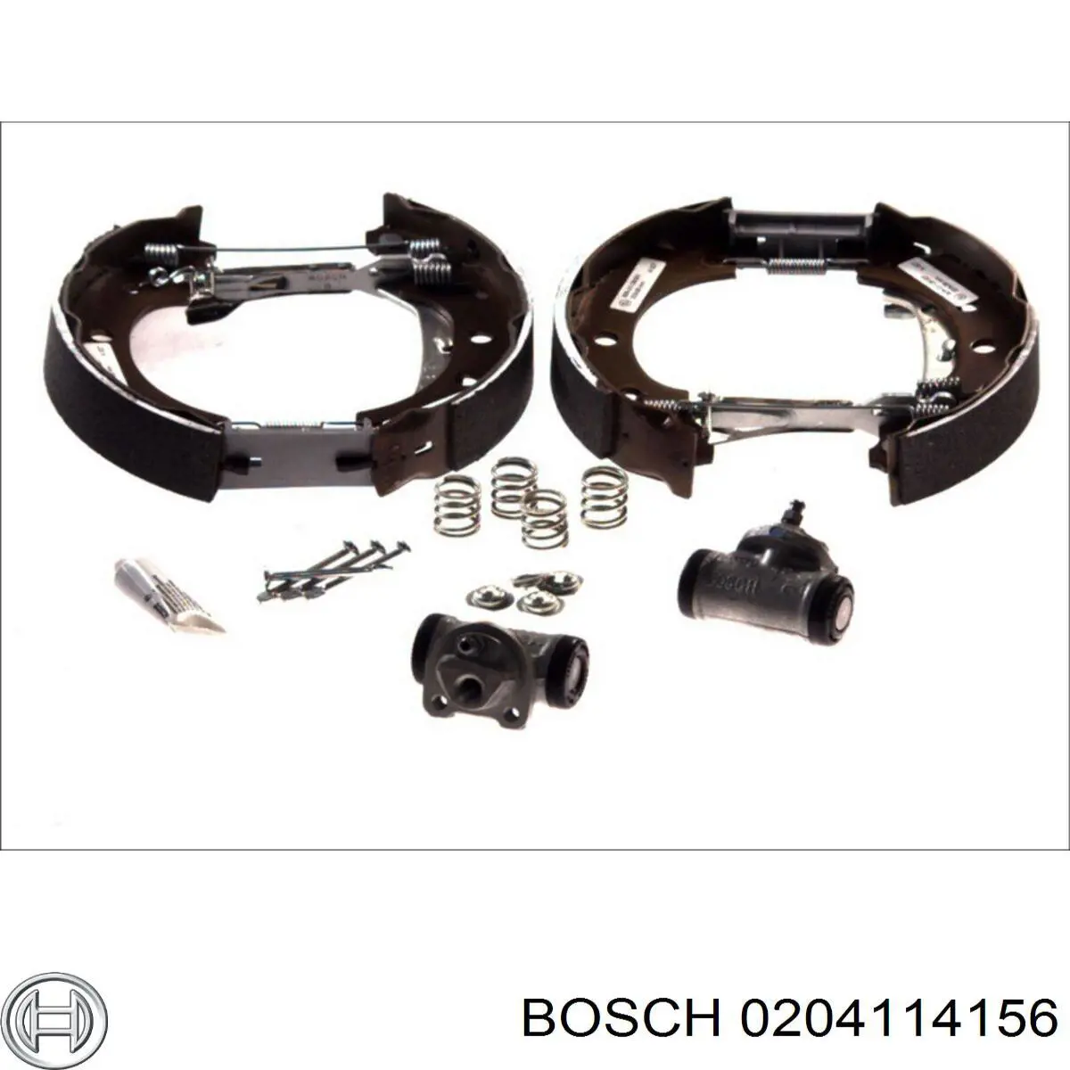 0204114156 Bosch колодки тормозные задние барабанные, в сборе с цилиндрами, комплект
