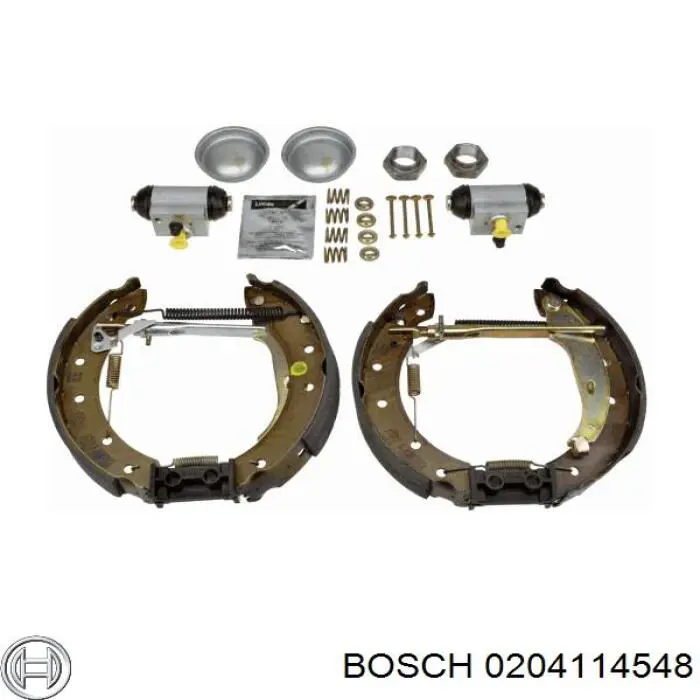 Колодки тормозные задние барабанные, в сборе с цилиндрами, комплект Bosch 0204114548