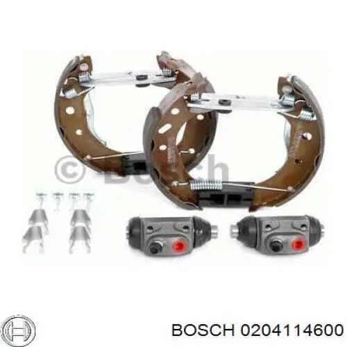 0 204 114 600 Bosch колодки тормозные задние барабанные, в сборе с цилиндрами, комплект