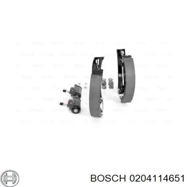 Колодки тормозные задние барабанные, в сборе с цилиндрами, комплект Bosch 0204114651