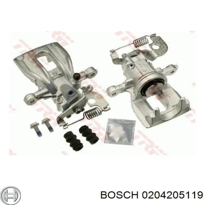 0204205119 Bosch suporte do freio traseiro esquerdo