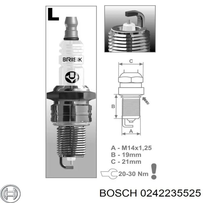 Свеча Bosch 0242235525