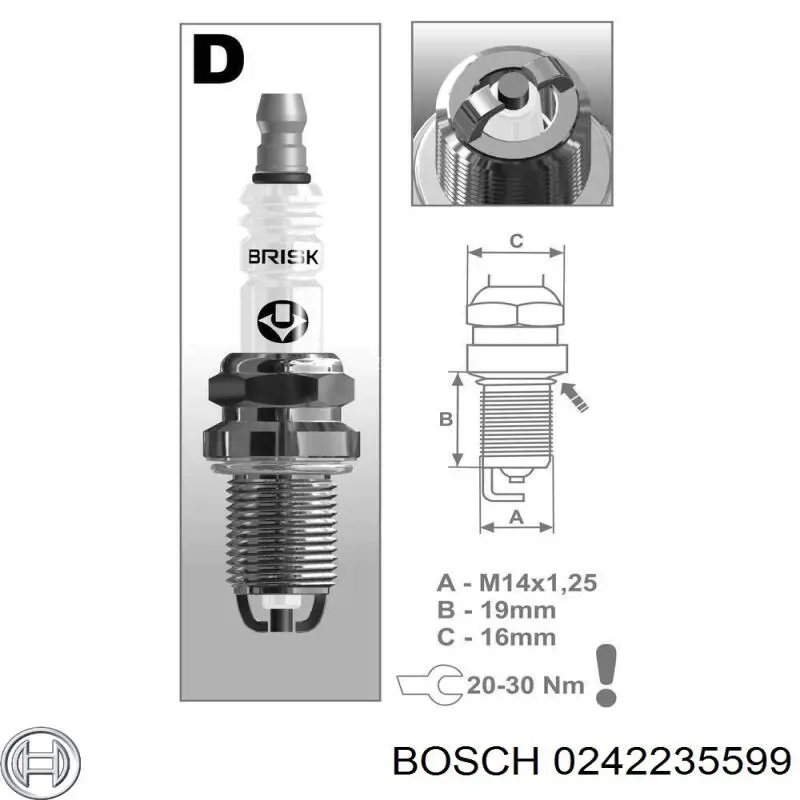 0242235599 Bosch Свечи зажигания
