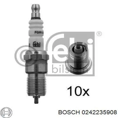 Купить 0242235908 Bosch Свечи автомобильные