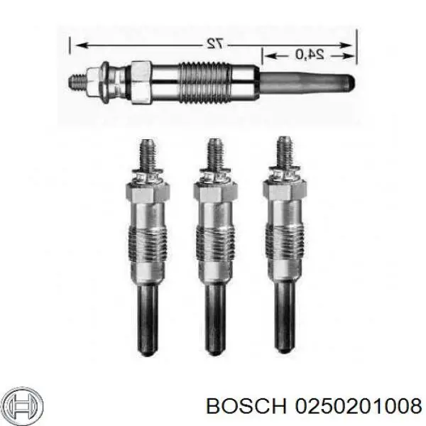 Купить 0250201008 Bosch Свечи накала