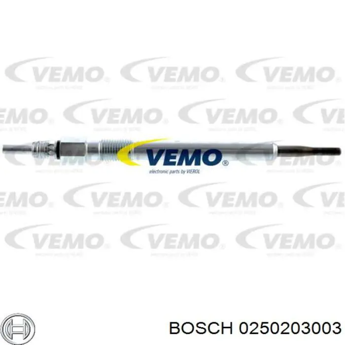 Свечи накала Bosch 0250203003 цена, от 13.89 USD