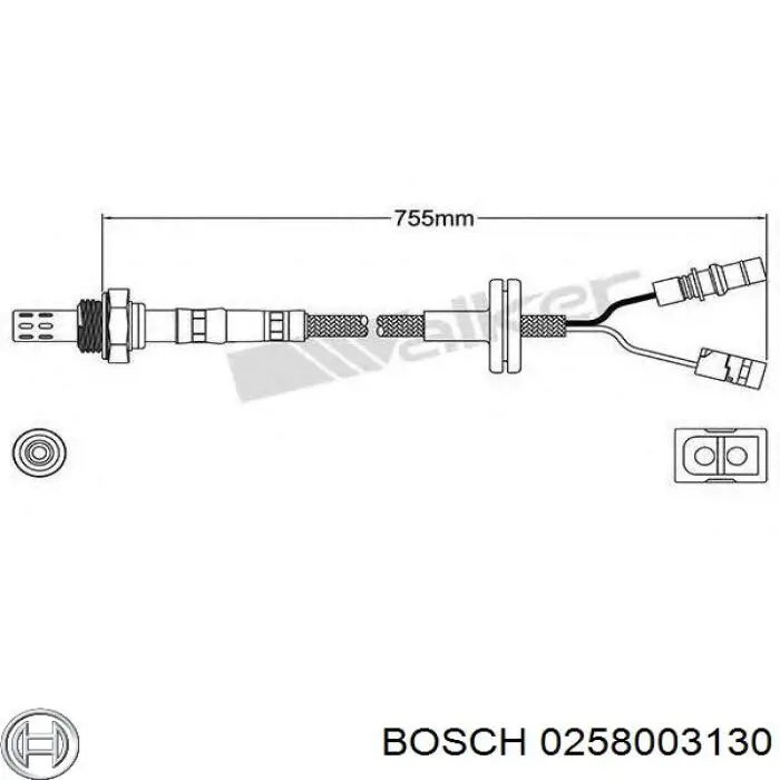 Купить 0258003130 Bosch Датчик кислорода до катализатора