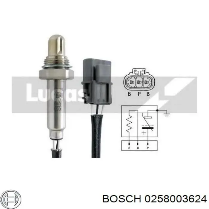 Купить 0258003624 Bosch Датчик кислорода до катализатора