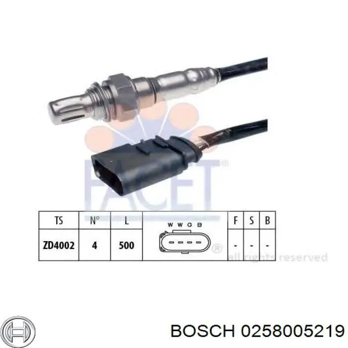 Купить 0258005219 Bosch Датчик концентрации кислорода