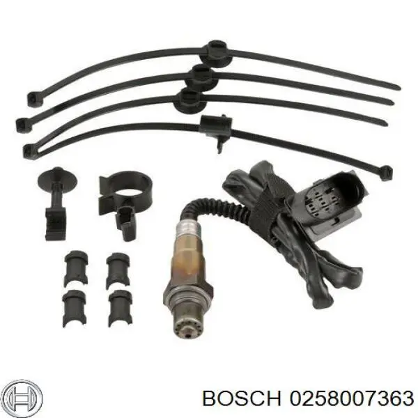 Купить 0258007363 Bosch Лямбда-зонд, датчик кислорода до катализатора левый