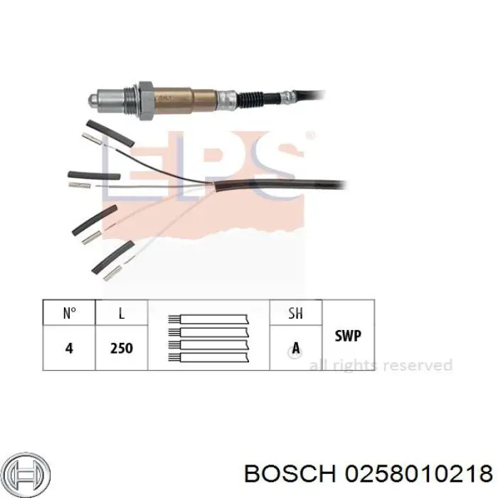 Датчик кислорода после катализатора 0258010218 Bosch