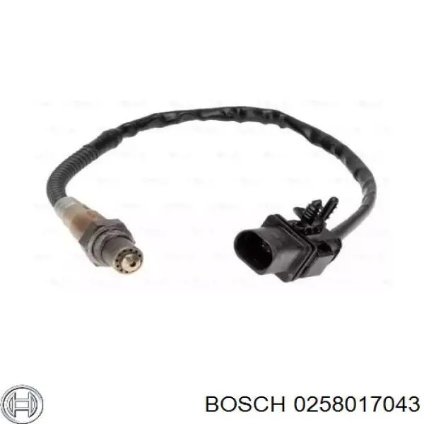 Купить 0258017043 Bosch Лямбда-зонд, датчик кислорода до катализатора правый