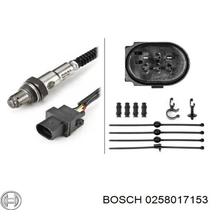 Лямбдазонд, датчик кислорода до катализатора Bosch 0258017153 цена, от 25.31 USD