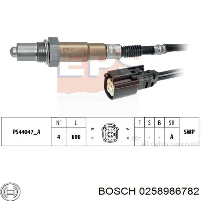0258986782 Bosch sonda lambda, sensor de oxigênio depois de catalisador